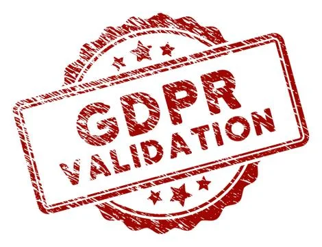 Scratched Textured GDPr Validation Stamp Seal 스톡 일러스트
