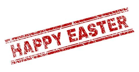 Scratched Textured HAPPY EASTER Stamp Seal Illustrazione stock