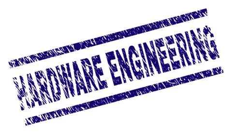 Scratched Textured HARDWARE ENGINEERING Stamp Seal Illustrazione stock