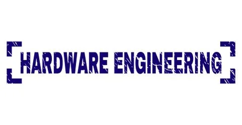 Scratched Textured HARDWARE ENGINEERING Stamp Seal Between Corners Stock Illustration