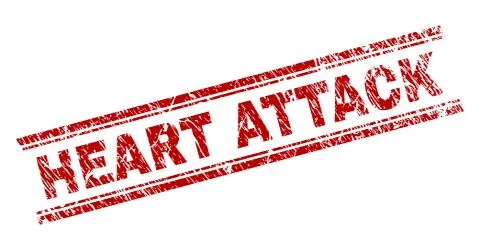 Scratched Textured HEART ATTACK Stamp Seal 스톡 일러스트