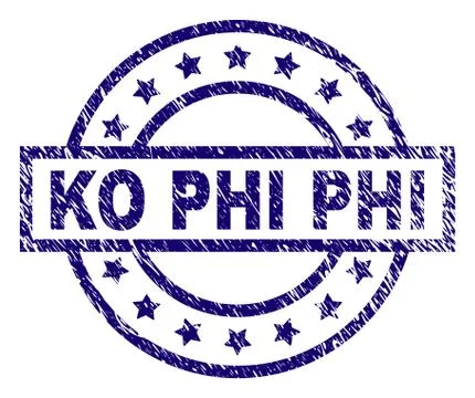 Scratched Textured KO PHI Stamp Seal Stock Illustration