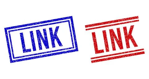 Scratched Textured LINK Seal with Double Lines Stock Illustration