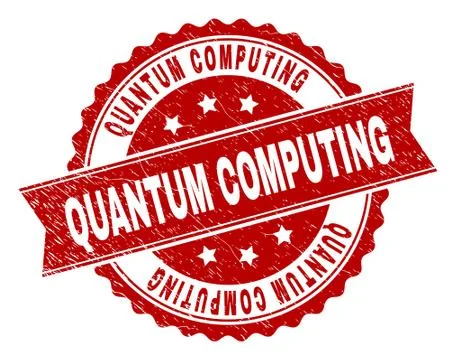 Scratched Textured QUANTUM COMPUTING Stamp Seal Illustrazione stock