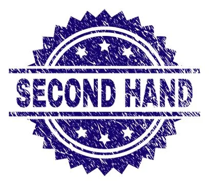 Scratched Textured SECOND HAND Stamp Seal Stock Illustration
