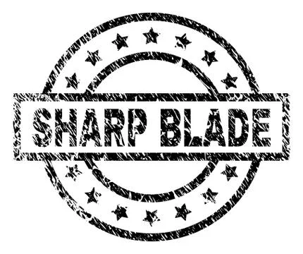 Scratched Textured SHARP BLADE Stamp Seal Illustrazione stock