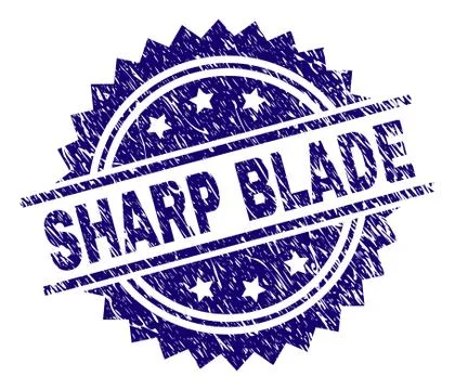 Scratched Textured SHARP BLADE Stamp Seal Illustrazione stock