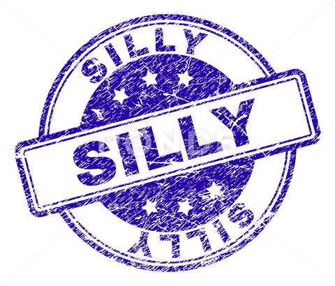 Scratched Textured SILLY Stamp Seal ~ Clip Art #106979107