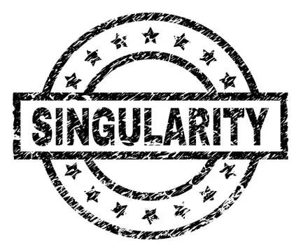 Scratched Textured SINGULARITY Stamp Seal Stock Illustration