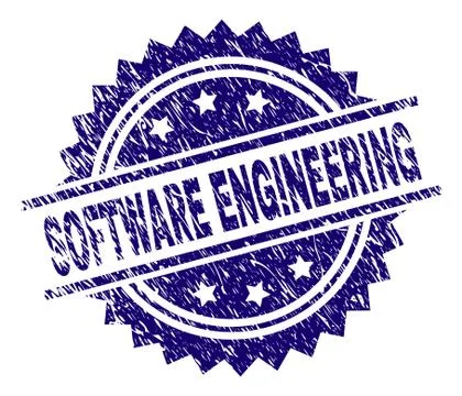 Scratched Textured SOFTWARE ENGINEERING Stamp Seal Illustrazione stock