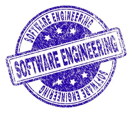 Scratched Textured SOFTWARE ENGINEERING Stamp Seal Illustrazione stock