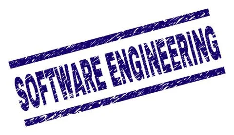 Scratched Textured SOFTWARE ENGINEERING Stamp Seal Stock Illustration