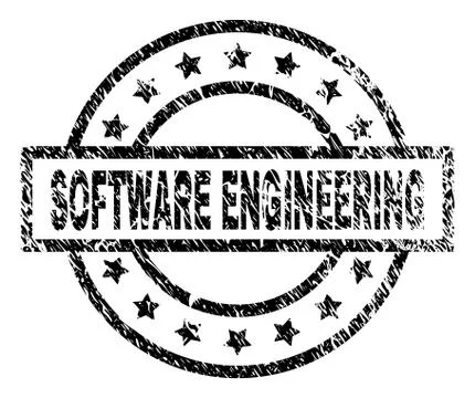 Scratched Textured SOFTWARE ENGINEERING Stamp Seal Illustrazione stock