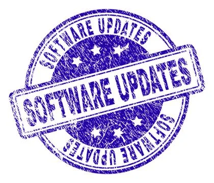 Scratched Textured SOFTWARE UPDATES Stamp Seal イラスト素材