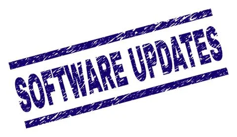 Scratched Textured SOFTWARE UPDATES Stamp Seal イラスト素材