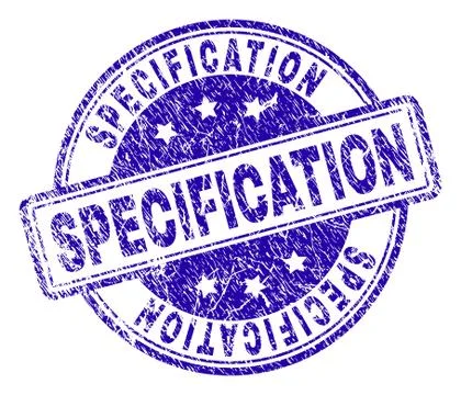 Scratched Textured SPECIFICATION Stamp Seal Stock Illustration