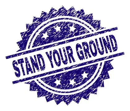Scratched Textured STAND YOUR GROUND Stamp Seal Stock Illustration