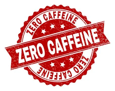 Scratched Textured ZERO CAFFEINE Stamp Seal Stock-Illustration