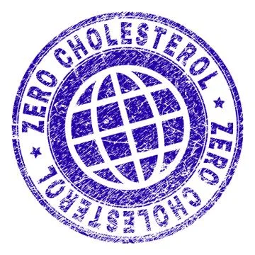 Scratched Textured ZERO CHOLESTEROL Stamp Seal Illustrazione stock