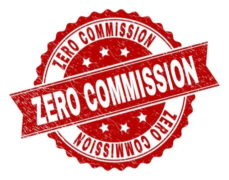 Scratched Textured ZERO COMMISSION Stamp Seal Ilustração Stock