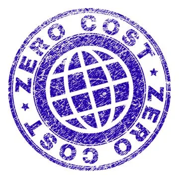 Scratched Textured ZERO COST Stamp Seal Ilustração Stock