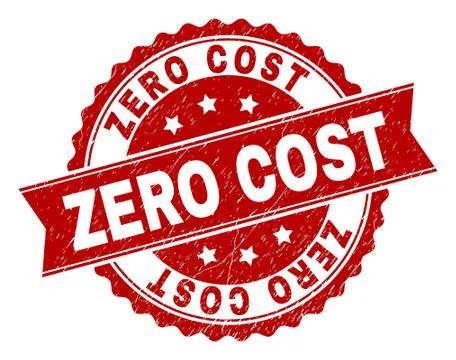 Scratched Textured ZERO COST Stamp Seal Ilustração Stock