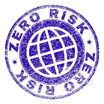 Scratched Textured ZERO RISK Stamp Seal Ilustração Stock