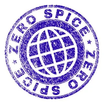 Scratched Textured ZERO SPICE Stamp Seal Stock Illustration