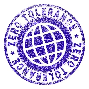 Scratched Textured ZERO TOLERANCE Stamp Seal Ilustração Stock