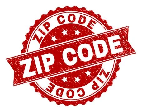 Scratched Textured ZIP CODE Stamp Seal Illustrazione stock
