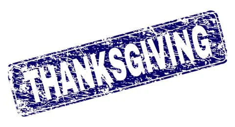 Scratched THANKSGIVING Framed Rounded Rectangle Stamp 스톡 일러스트
