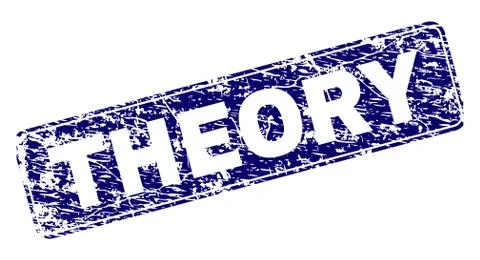Scratched THEORY Framed Rounded Rectangle Stamp Stock Illustration