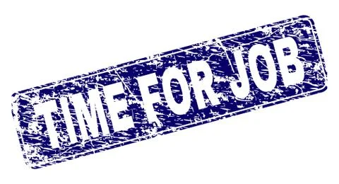 Scratched TIME FOR JOB Framed Rounded Rectangle Stamp 스톡 일러스트