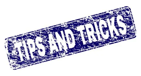 Scratched TIPS AND TRICKS Framed Rounded Rectangle Stamp 스톡 일러스트