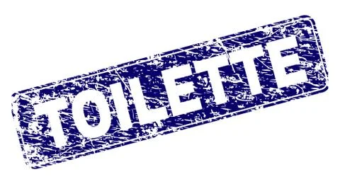 Scratched TOILETTE Framed Rounded Rectangle Stamp 스톡 일러스트
