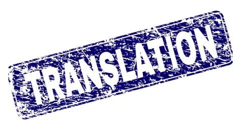 Scratched TRANSLATION Framed Rounded Rectangle Stamp Stock Illustration