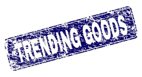 Scratched TRENDING GOODS Framed Rounded Rectangle Stamp Stock Illustration