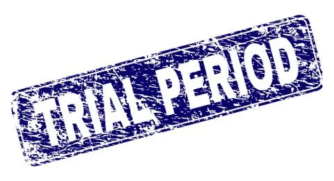 Scratched TRIAL PERIOD Framed Rounded Rectangle Stamp 스톡 일러스트
