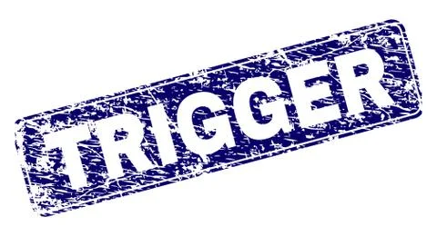 Scratched TRIGGER Framed Rounded Rectangle Stamp イラスト素材