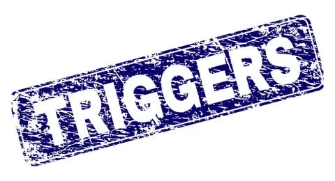 Scratched TRIGGERS Framed Rounded Rectangle Stamp 스톡 일러스트