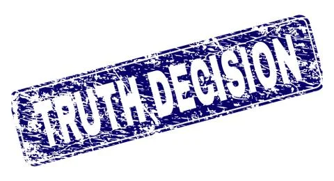 Scratched TRUTH DECISION Framed Rounded Rectangle Stamp Stock Illustration