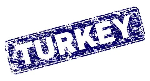 Scratched TURKEY Framed Rounded Rectangle Stamp Illustrazione stock