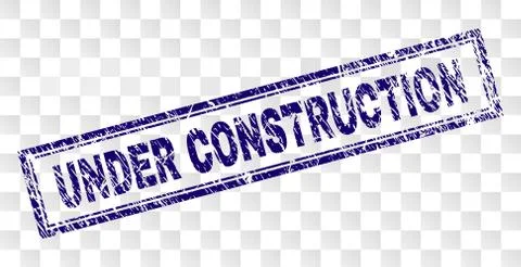 Scratched UNDER CONSTRUCTION Rectangle Stamp Stock Illustration