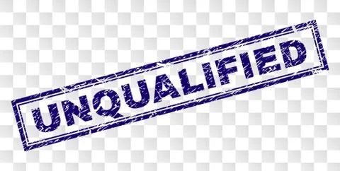 Scratched UNQUALIFIED Rectangle Stamp Stock Illustration