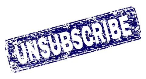 Scratched UNSUBSCRIBE Framed Rounded Rectangle Stamp Stock Illustration
