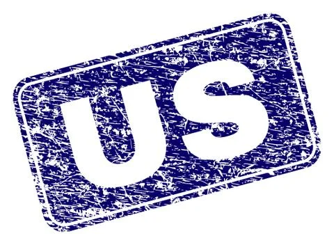 Scratched US Framed Rounded Rectangle Stamp 스톡 일러스트