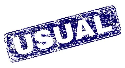 Scratched USUAL Framed Rounded Rectangle Stamp 스톡 일러스트