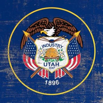 Scratched Utah flag Stock Illustration