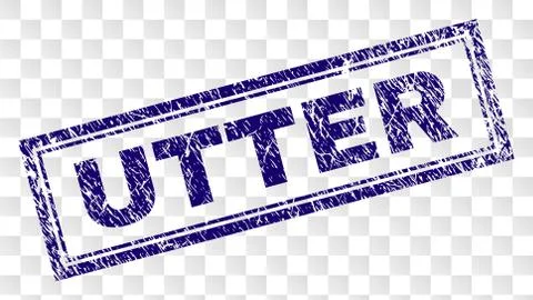 Scratched UTTER Rectangle Stamp Stock Illustration