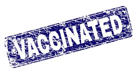Scratched VACCINATED Framed Rounded Rectangle Stamp 스톡 일러스트
